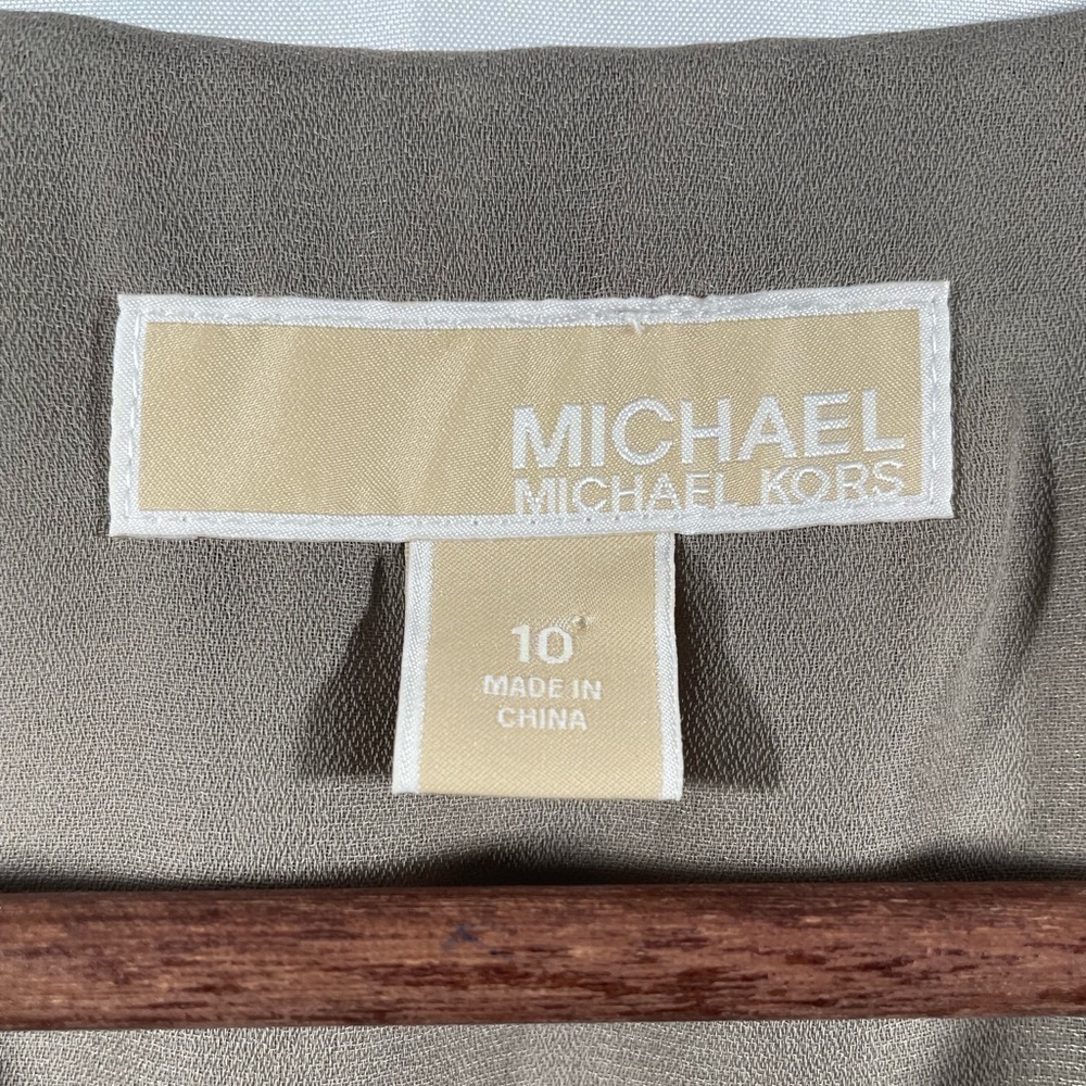 MICHAEL Michael Kors Cinched Waist Ruched Short Sleeve Dress Size 10 - Picture 3 of 8